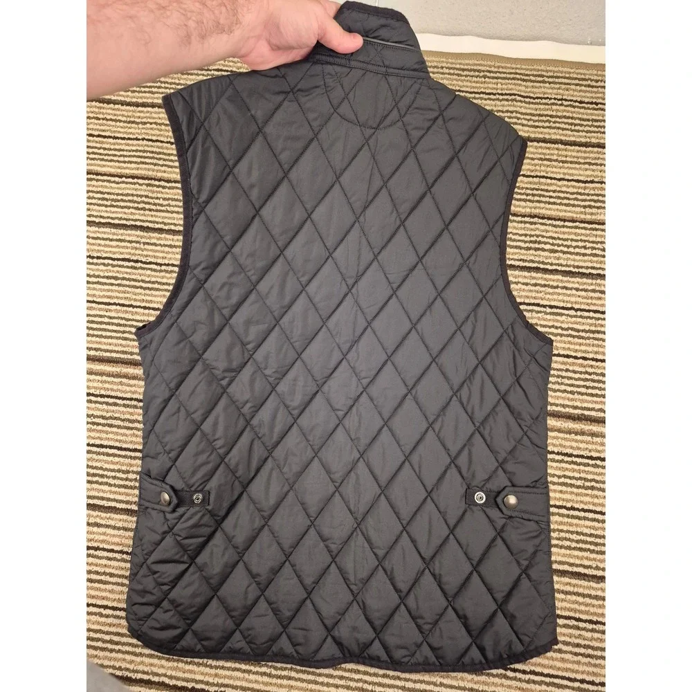 Polo Ralph Lauren Mens Black Diamond Quilted Vest Mock Neck Full Zip Large